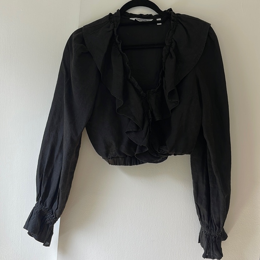 Black Linen Top
